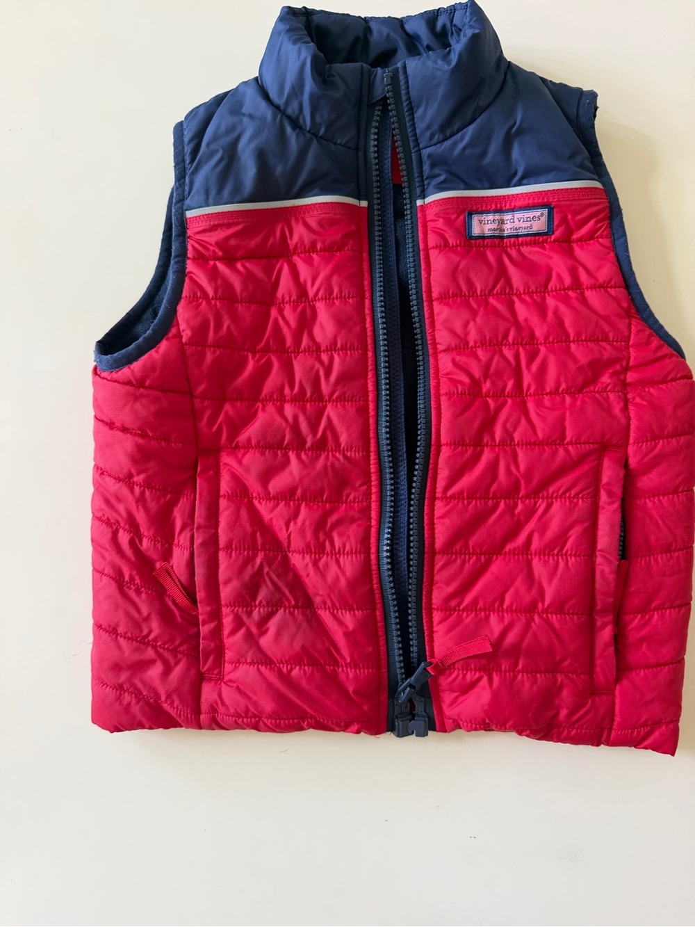 Vineyard Vines Kids Red & Navy Quilted Vest